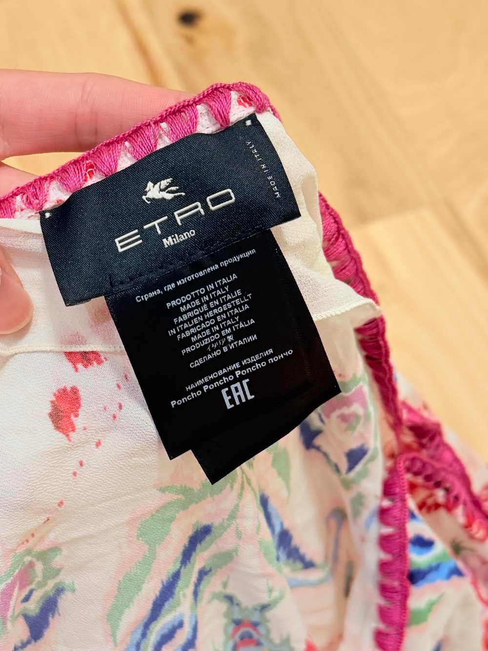 LIKE NEW Etro Women’s Multicolor Poncho - Picture 3 of 5